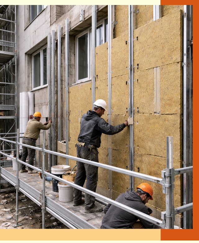 Утепление вентилируемого фасада в Слободской от 5771 руб/м2 — монтаж и утепление вентфасад | ТепломастерСлб
